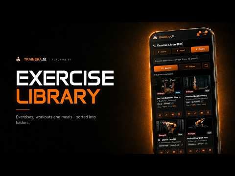 Exercise library: folders, custom exercises, import and export