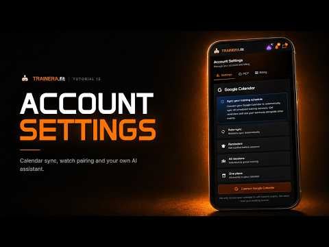 Account settings: calendar sync, smartwatch and AI